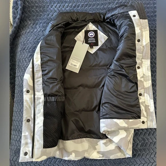 Camouflage Puffer Vest with Logo Patch - Picture 2 of 5